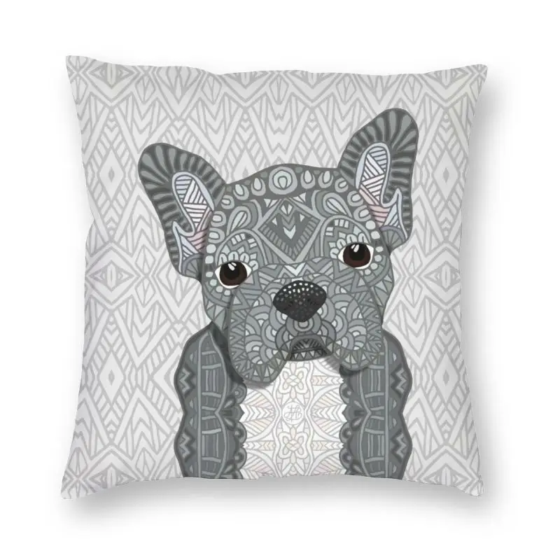 

Чехол для подушки в виде французского бульдога, двухсторонний декоративный чехол для дивана с 3D принтом французских собак