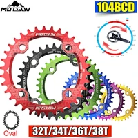 motsuv bicycle crank 32t34t36t38t mtb chainring bicycle 104bcd oval shape narrow wide chainwheel bike single sprocket cranks