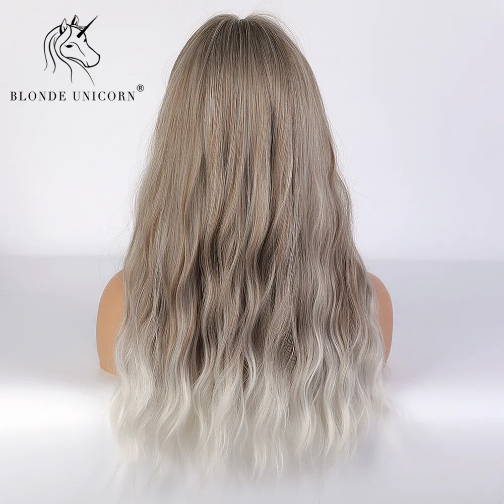 Блондинка Единорог длинный синтетический парик с эффектом деграде (переход от