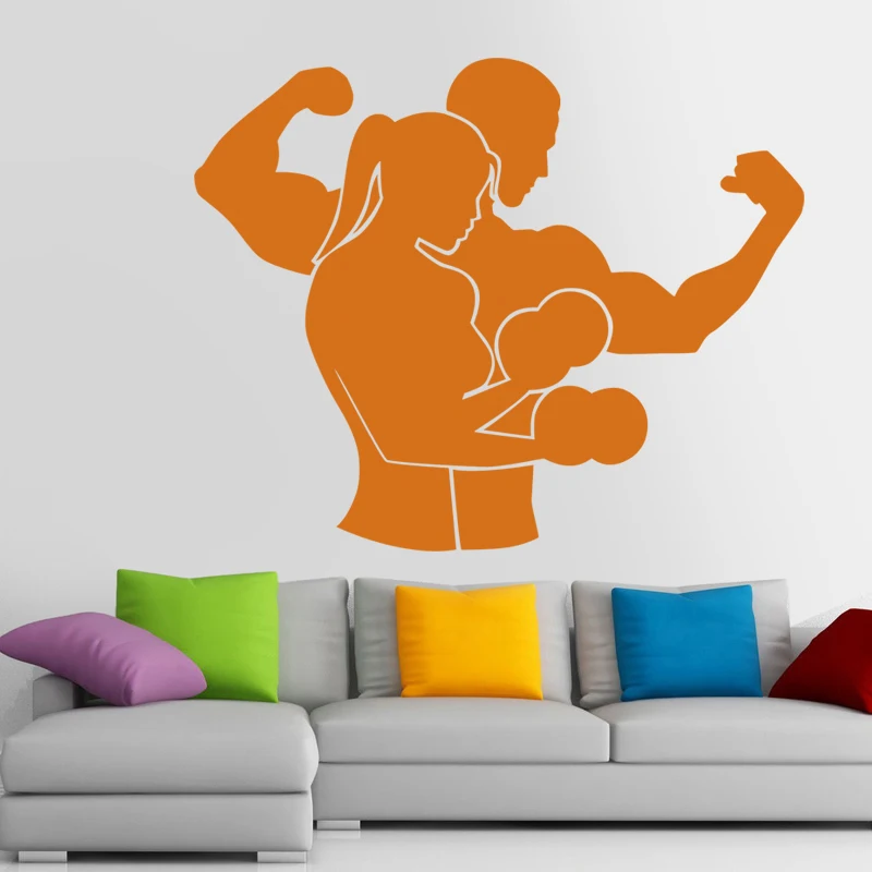 Фитнес наклейка для тренажерного зала гантели Стикеры бодибилдинга виниловые