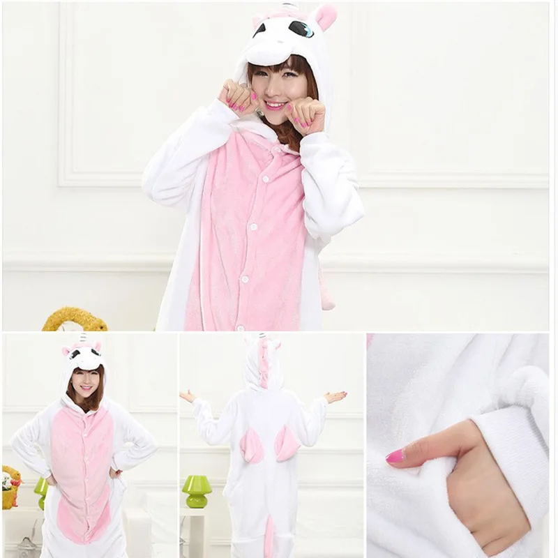 Пижама для взрослых мужчин и женщин с единорогом кигуруми пижама мягкая