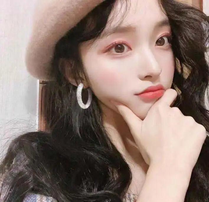 Модные большие серьги в Корейском стиле для женщин женские модные серебряные