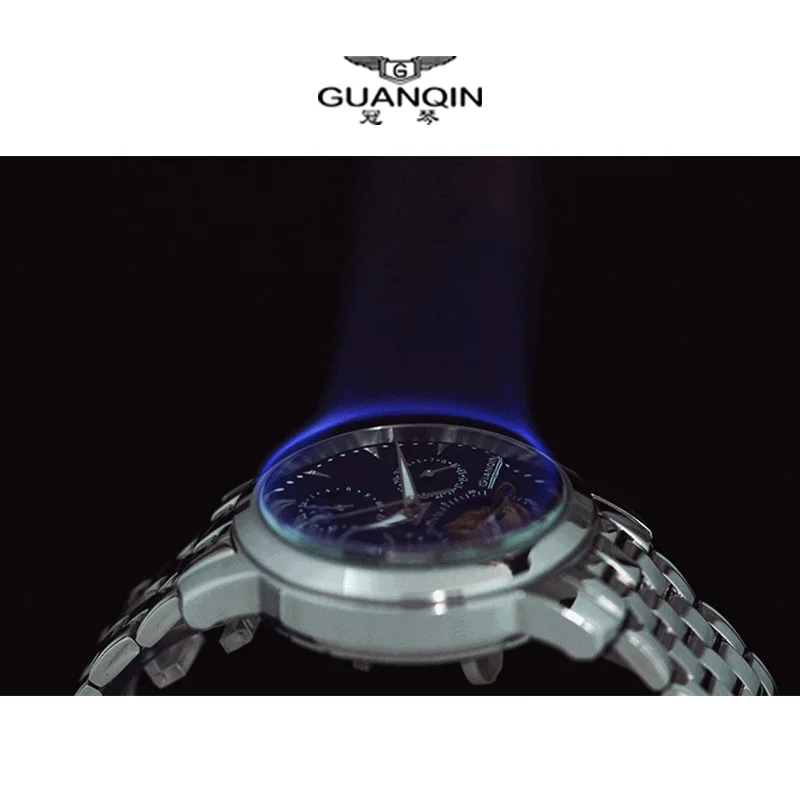 GUANQIN High quality Tourbillon watches luxury men mechanical sapphire Automatic Waterproof 100m A | Наручные часы