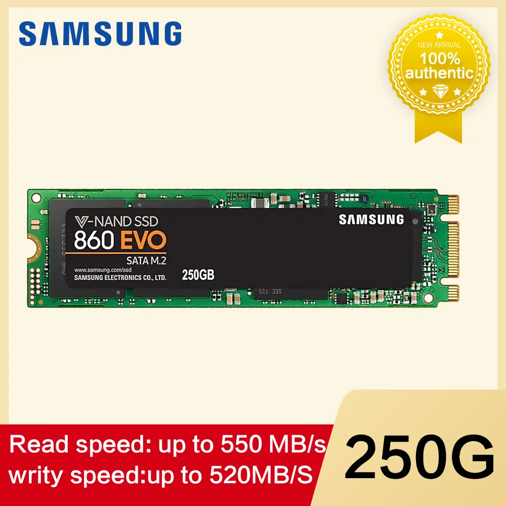 SAMSUNG SSD 860 EVO M.2 2280 SATA 250 ГБ 500 ГБ Внутренний твердотельный диск жесткий диск HDD M2 ноутбук Настольный ПК TLC PCLe M.2