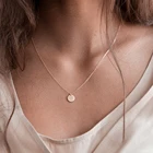 Ожерелье Visunion из нержавеющей стали 316L, темпераментная вафельная круглая подвеска, высококачественное ожерелье, ювелирные изделия для женщин, оптовая продажа