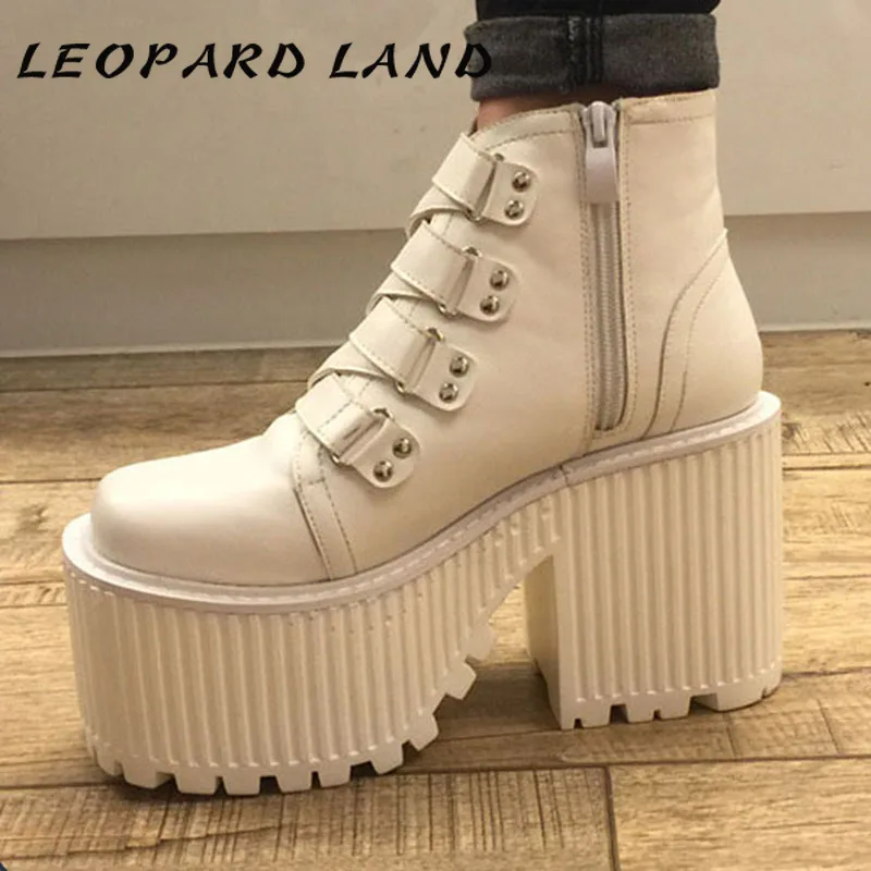 Ltart/ботинки на платформе женские черные ботинки толстой подошве