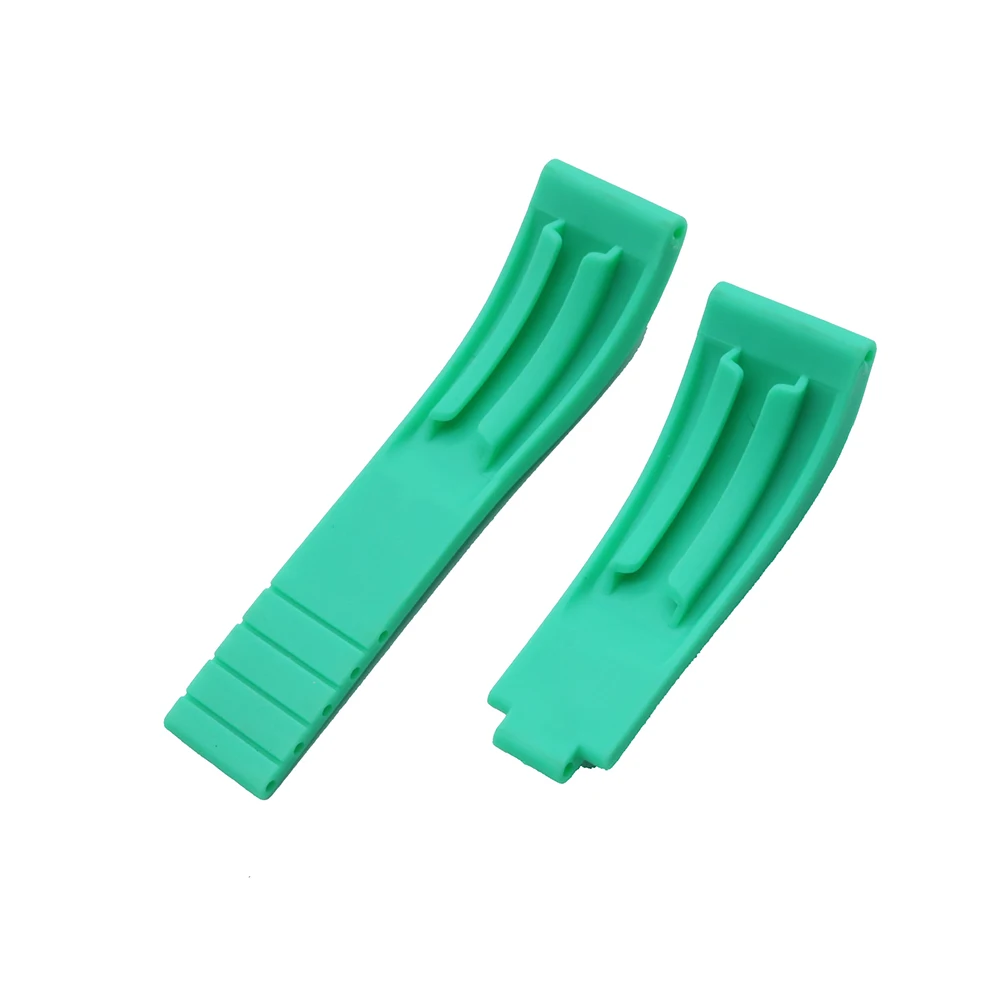 Rolamy 20mm Black Rubber Replacement Wrist Watch Band Strap For Rolex Submariner Datejust GMT Submariner Daytona Oysterflex