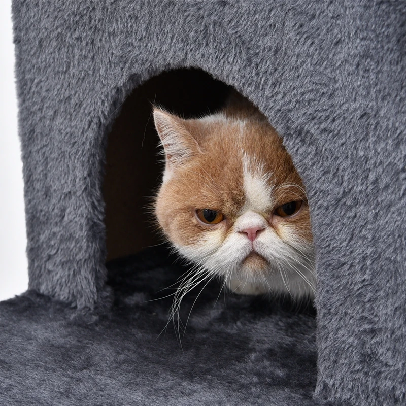 PAWZRoad Когтеточка для кошек дерево скалолазание кошка прыгающая игрушка с лестницей скалолазание рама мебель для кошек Когтеточка#0210