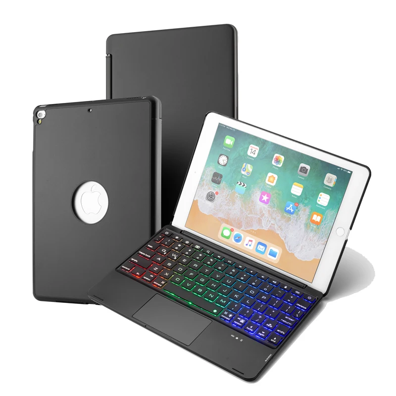 Witsp@ d мышь сенсорная bluetooth клавиатура для iPad 9,7 дюймов с корпусом из алюминиевого сплава, 7 цветов с подсветкой, интеллектуальное включение/выключение - Цвет: Golden with backlit