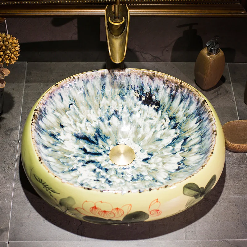 Фарфоровая китайская Классическая художественная раковина столешница