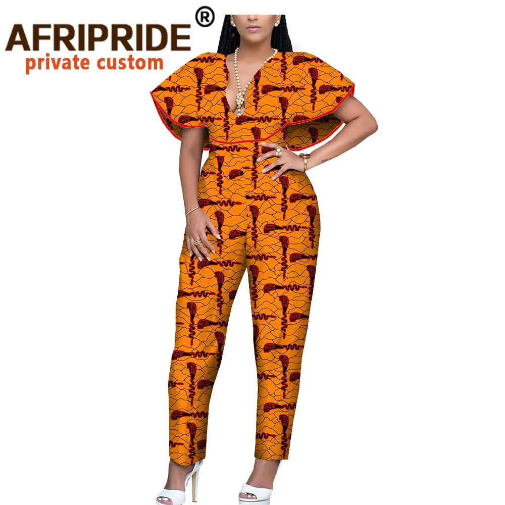 Женский хлопковый комбинезон до щиколотки с короткими рукавами и