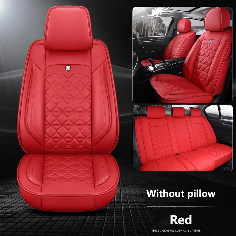 Red Универсальные кожаные чехлы для автомобильных сидений для Toyota Corolla Camry Rav4 Auris Prius Yalis Avensis Alphard 4Runner Hilux - Название цвета: Red