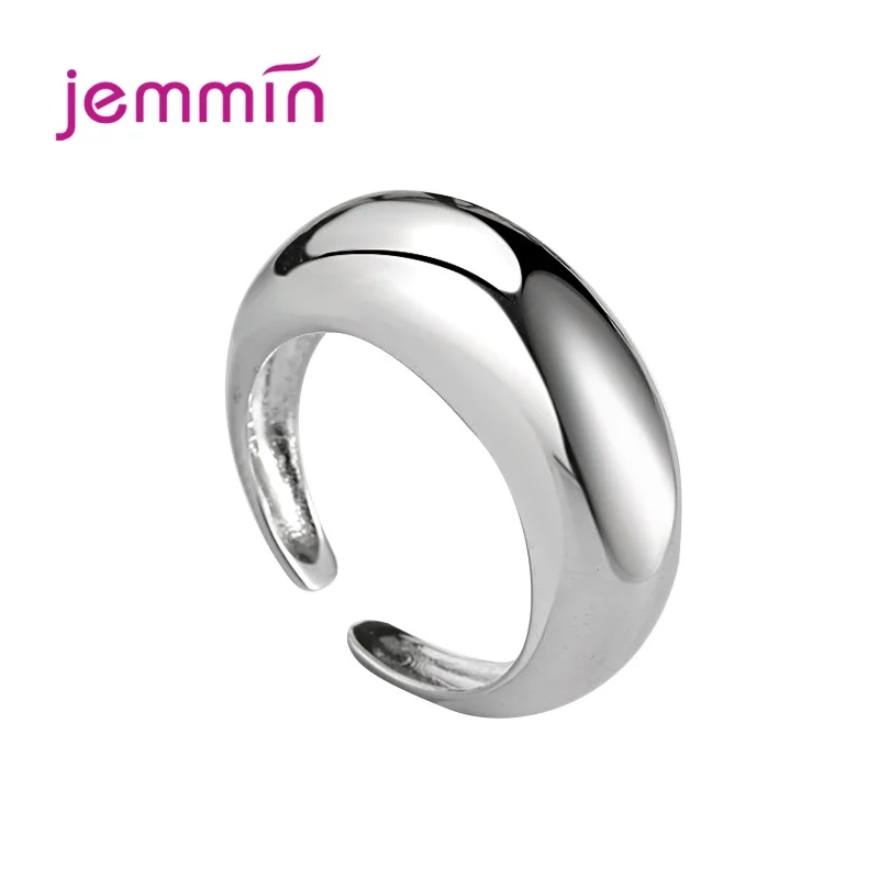Wholesale 925 Sterling Silver Smooth Opening Ring Simple Geometric Cambered Finger Ring For Women Men Jewelry Minimalist Gift