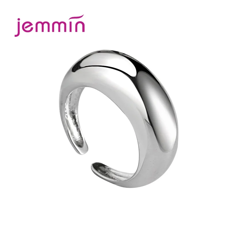 

Wholesale 925 Sterling Silver Smooth Opening Ring Simple Geometric Cambered Finger Ring For Women Men Jewelry Minimalist Gift