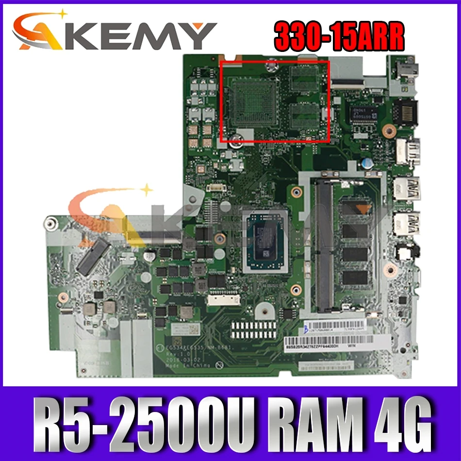 Kaufen Für Lenovo 330-15ARR Laptop Motherboard NM-B681 Motherboard CPU R5-2500U RAM 4GB Getestet 100% Arbeits FRU 5B20R34285 5B20R34278