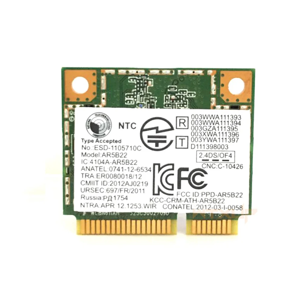 Двухдиапазонная беспроводная сетевая карта Atheros AR9462 AR5B22 Mini PCI-E 802.11N | Компьютеры и