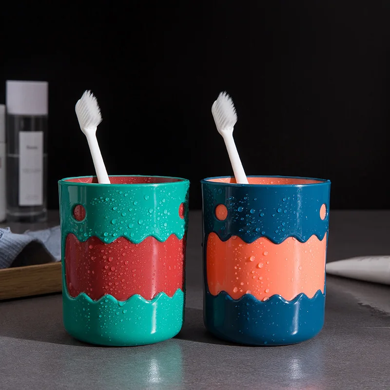 Простая чашка для мытья рта с рисунком пары креативная пластиковая зубная щетка