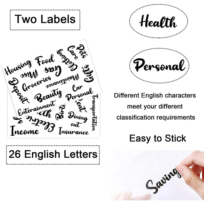 

A6 PU Leather Budget Binder Budget Planning Zippered Envelope 8 Pieces of A6 Binder Bag 12 Piece of Expense Budget Sheet