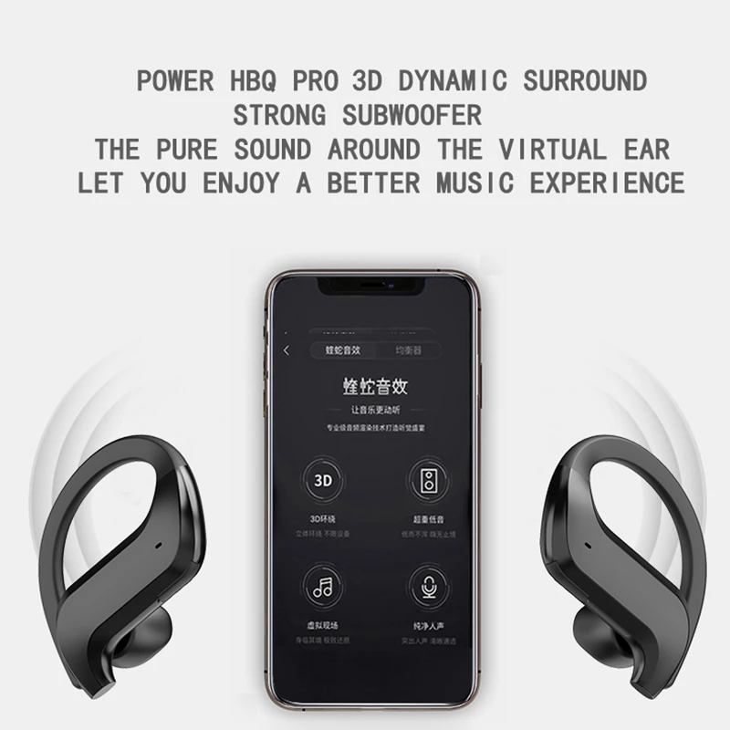 Беспроводные наушники IPX5 водонепроницаемые TWS Bluetooth отпечаток пальца Управление