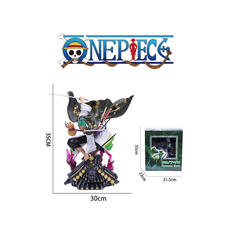 

20/35cm One Piece Cartoon Character Roronoa Zoro Roof Action Scene Modeling Real Restoration Pvc Model Boy Toy Christmas Gifts