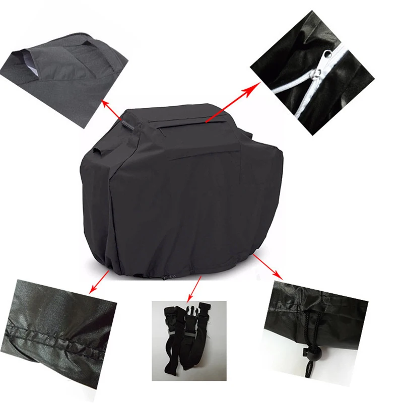

Rainproof Black BBQ Gas Grill Cover Heavy Duty Waterproof Barbecue Gas Grill Cover Outdoor Fade Resistant Weather Protection