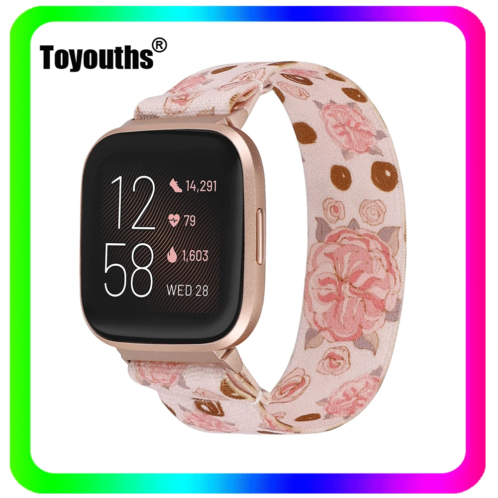 

Toyouths Nylon Elastic Strap for Fitbit Versa Band Scrunchie Elastic Watch Band for Fitbit Versa 2 Women Watch Replacement Wrist