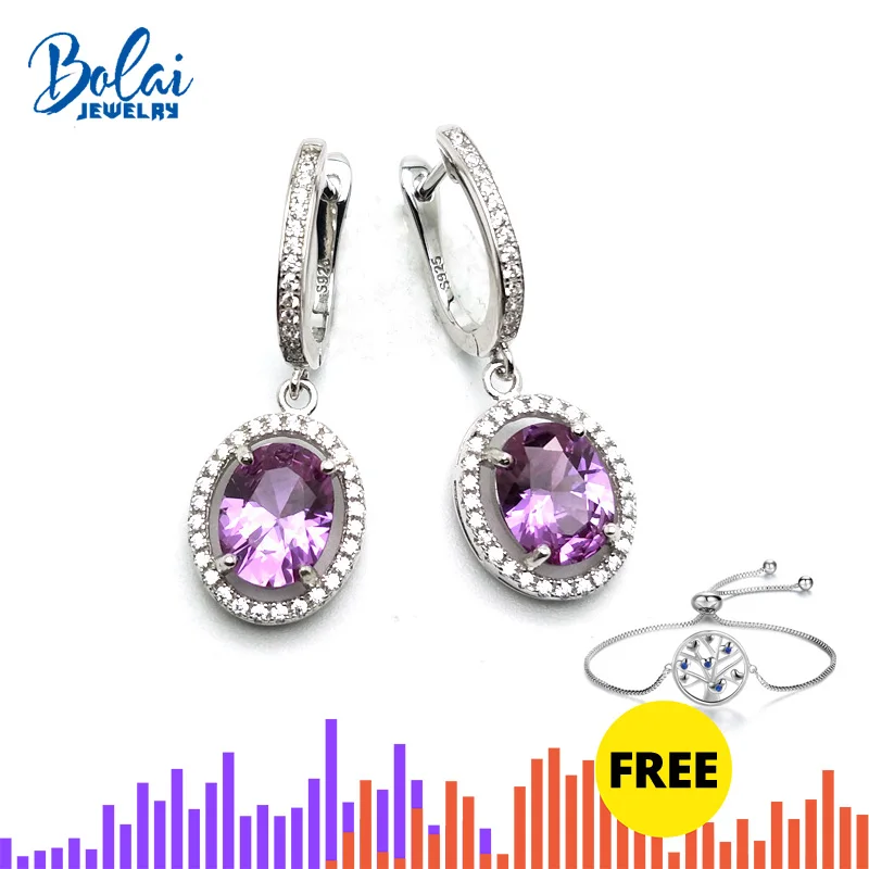Bolai, женские серьги из александрита, Настоящее серебро 925 пробы, драгоценный камень, хорошее ювелирное изделие, свадебные серьги
