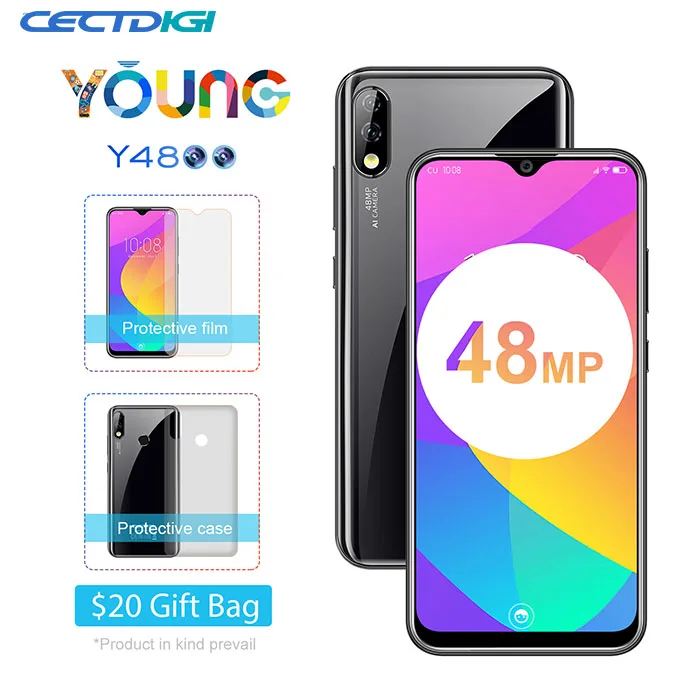 OUKITEL Y4800 смартфон с 6 3 дюймовым дисплеем восьмиядерным процессором 19 5: 9 ОЗУ ГБ ПЗУ