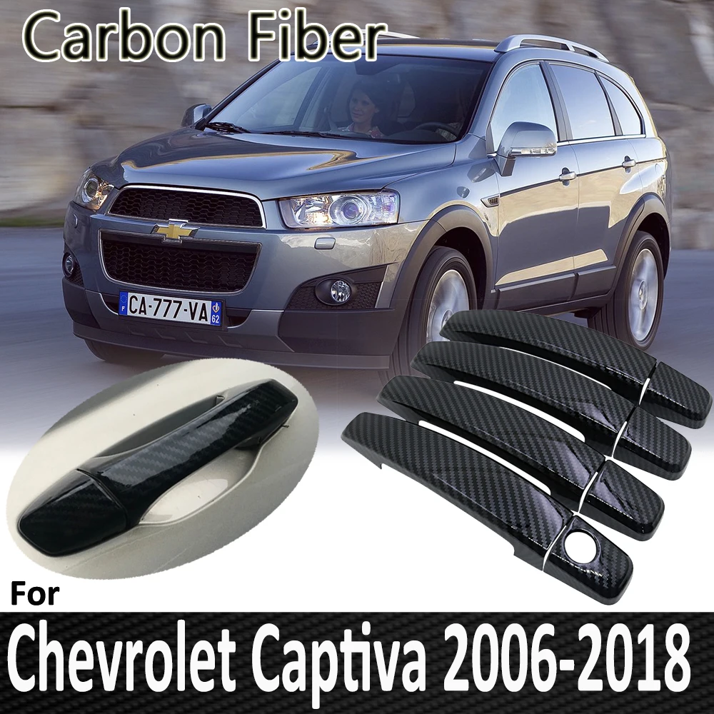 

Черное углеродное волокно для Chevrolet Holden Captiva Daewoo Winstorm 2006 ~ 2018 2014 2015 2016 2017 крышка дверной ручки автомобильные аксессуары