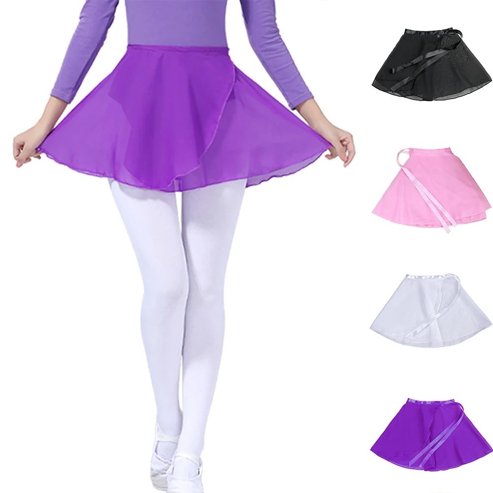 

Chiffon Ballet Leotard Tutu Wrap Scarf Mini Skirt Dance for women&child girls