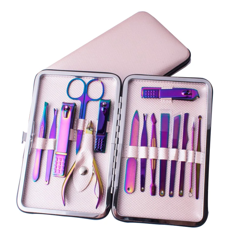 

15 In 1 Stainless Steel Manicure Tool Set Professional Pedicure Kit Nail Clippers Nipper Scissors Cuticle Pusher Nail Art Tools