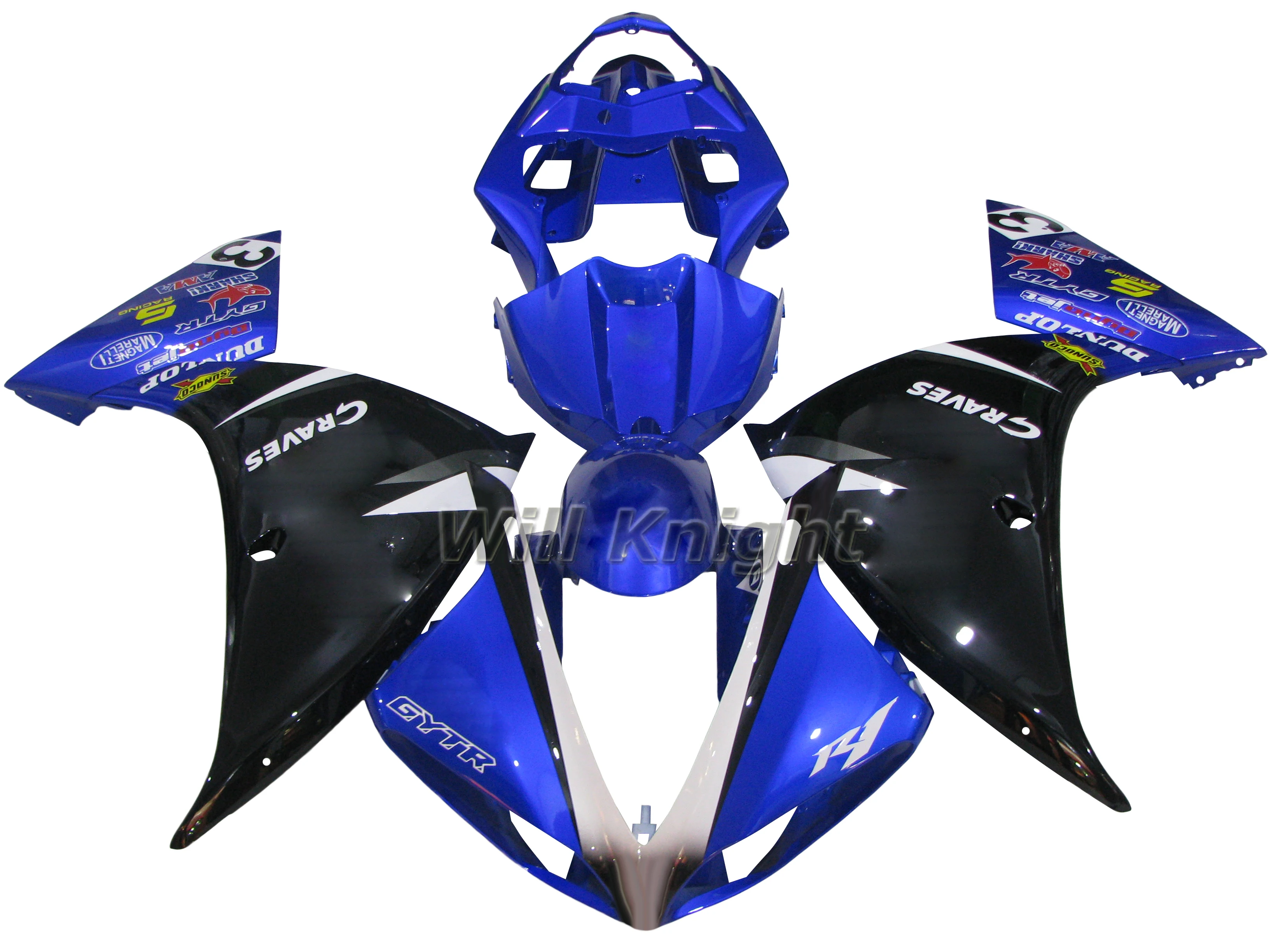 Комплекты обтекателей Крышка корпуса КОРПУСА ДЛЯ Yahama YZF1000 YZF R1 2009-2012 2010 2011 ABS Литье