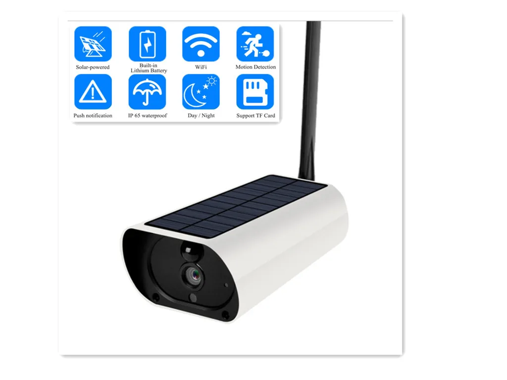 Наружная Wi Fi IP камера на солнечной батарее 1080P HD зарядка аккумулятора