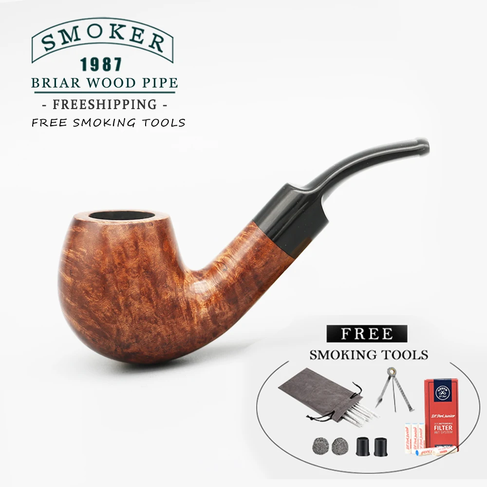 ▂Курильщик ~ изогнутая деревянная труба тонкие и компактные 9 мм фильтры с