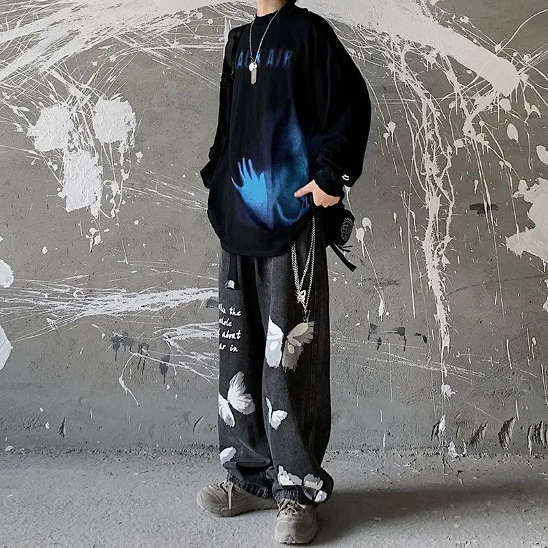 

KOSAHIKI Loose Casual Women Men Hoodies Streetwear O Neck Print Korean Tops Fashion Sweatshirt Female Students Ins Pullovers