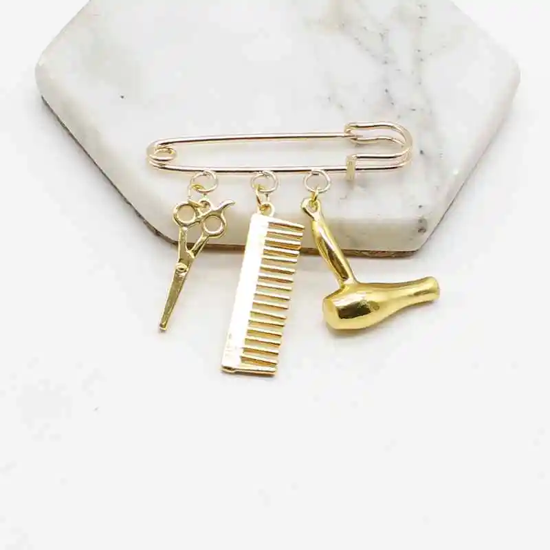 Креативная индивидуальная брошь для парикмахера Очаровательная бижутерия