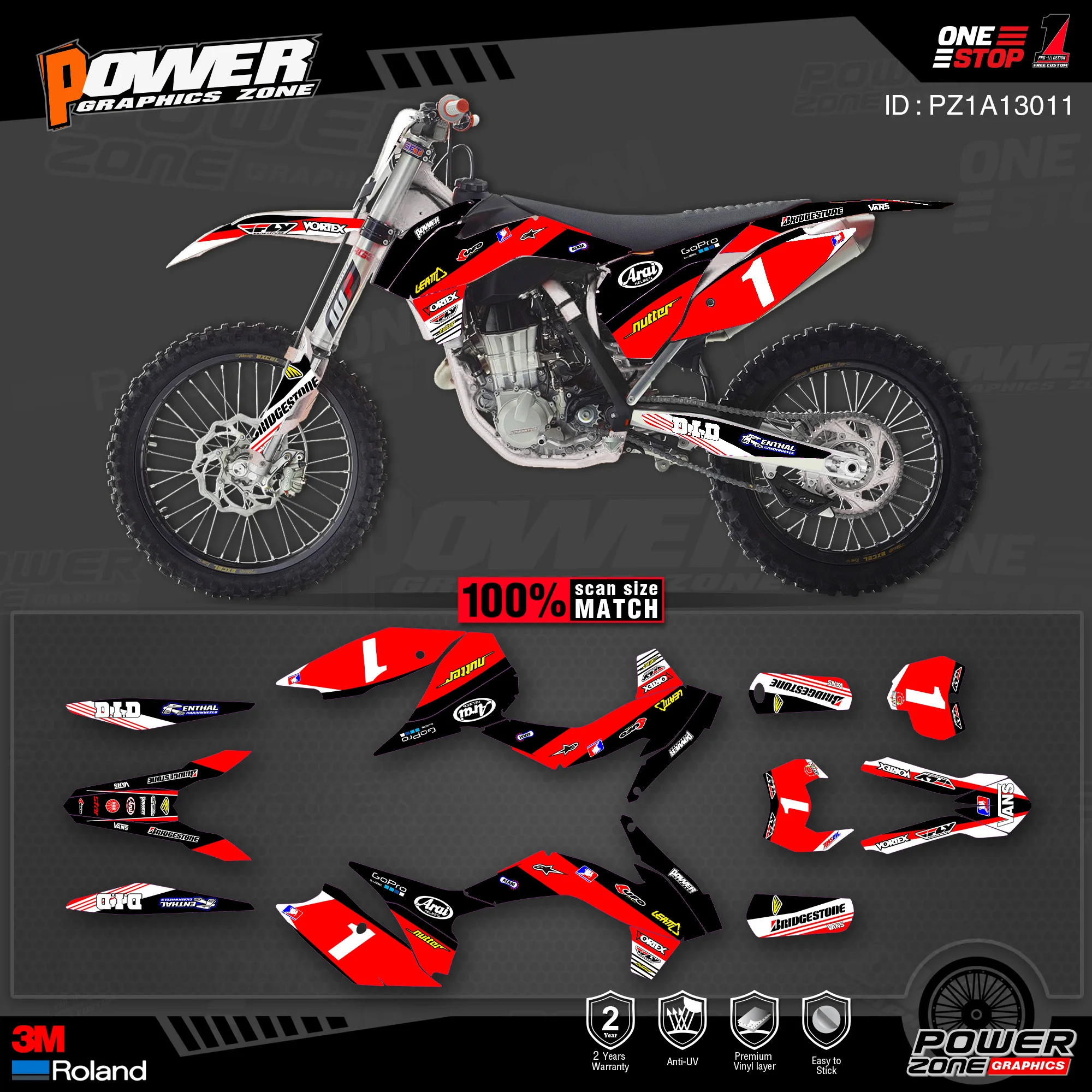 Персонализированные графические фоны PowerZone Team наклейки 3M Набор наклеек для KTM SX SXF