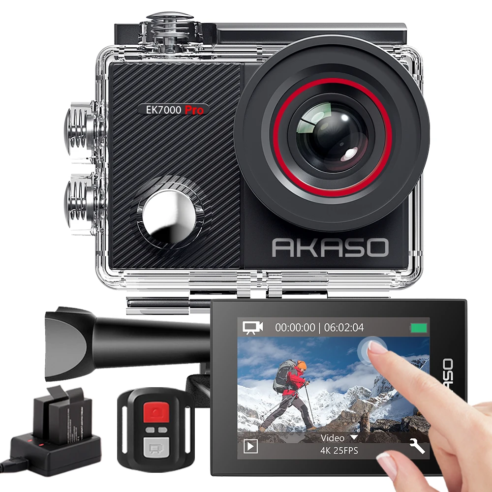 

AKASO Action Camera EK7000 Pro 4K Camera Touch Screen 40m Waterproof Camera Sports Camera Remote Control Support External Mic