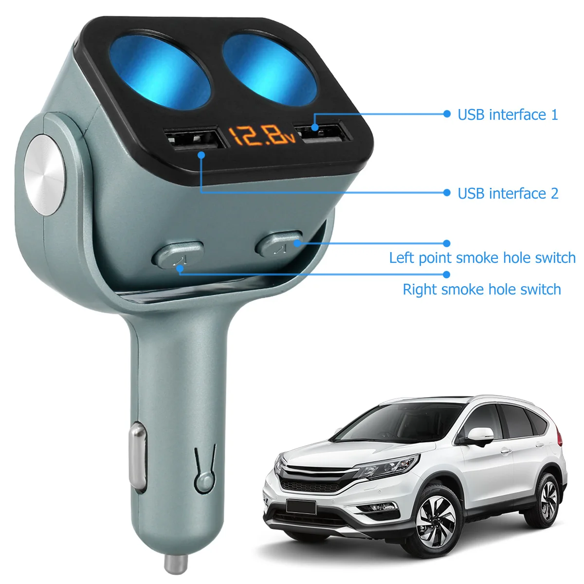 Зарядное устройство 5 8 а с двумя USB портами QC3.0 12/24 в светодиодный дисплей адаптер