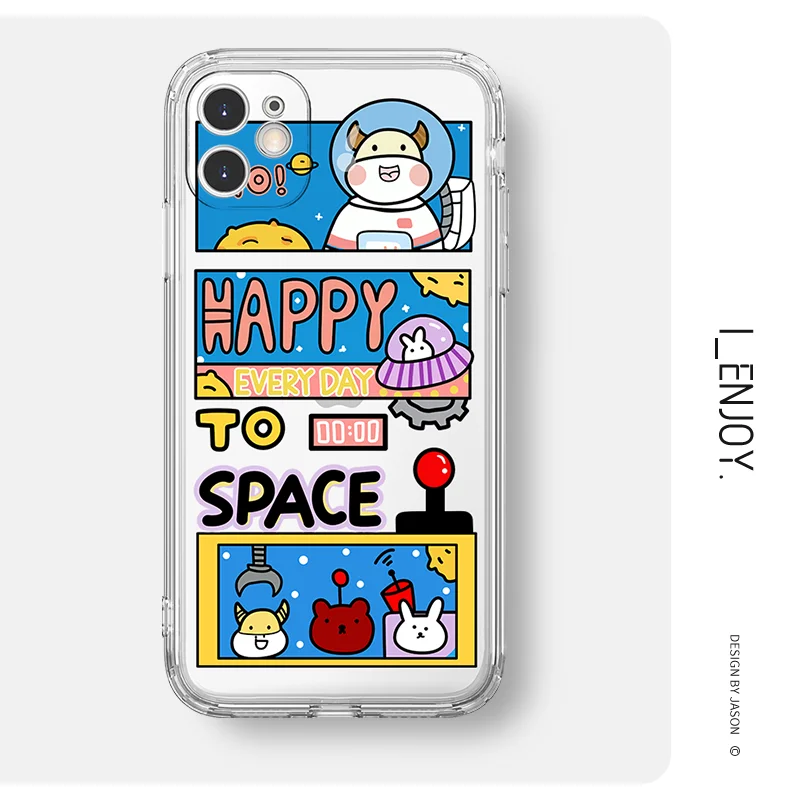 

Original Soft Transparent Cute Funny Shockproof Phone Case Cover for Apple iPhone 13 12 11 Pro Max X XR XS 8 7 Plus SE 2020
