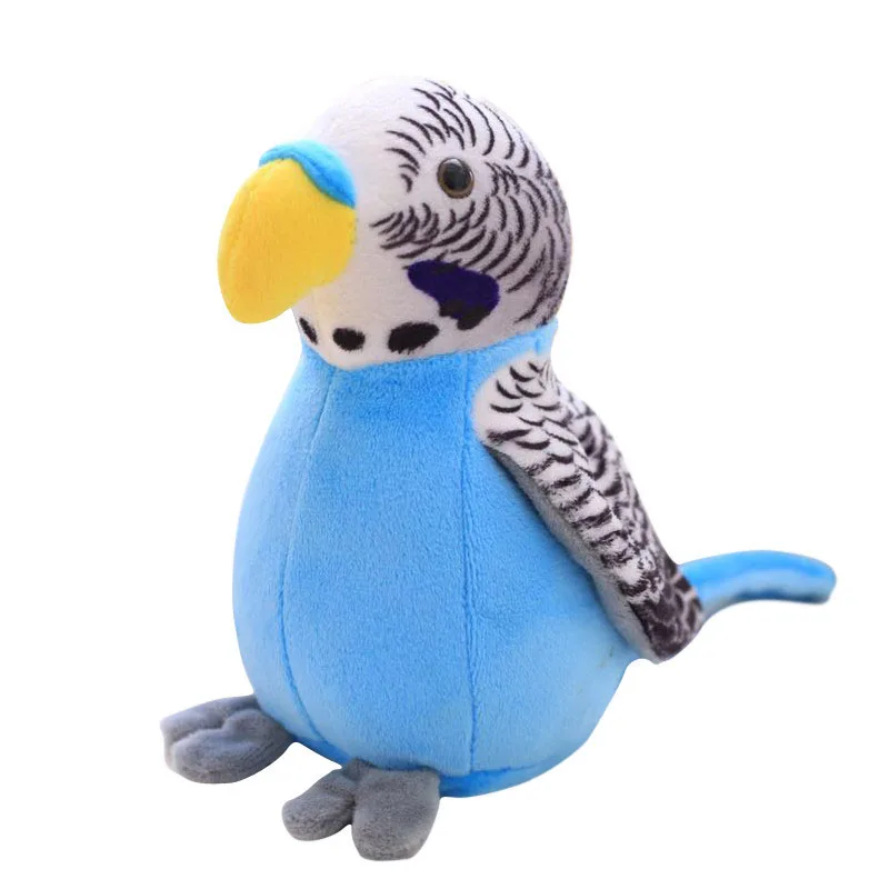 blue budgie Калькулятор попугай плюшевые игрушки, забавные говорящие и записывающие повторяют развевающиеся крылья электрическая птица чучела Детская плюшевая игрушка - Цвет: blue budgie