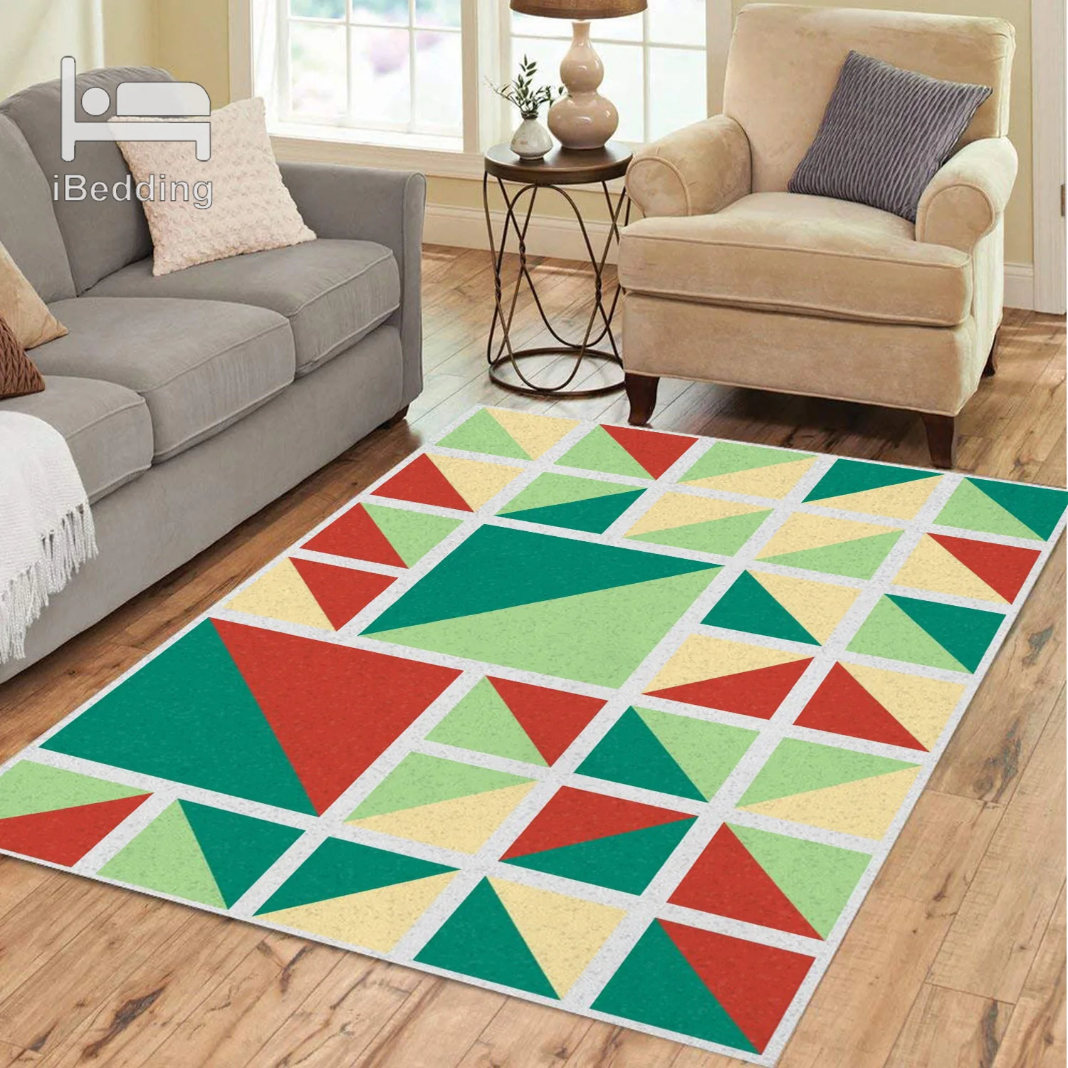 Красочный абстрактных геометрических сетчатый коврик ковер домашний декор