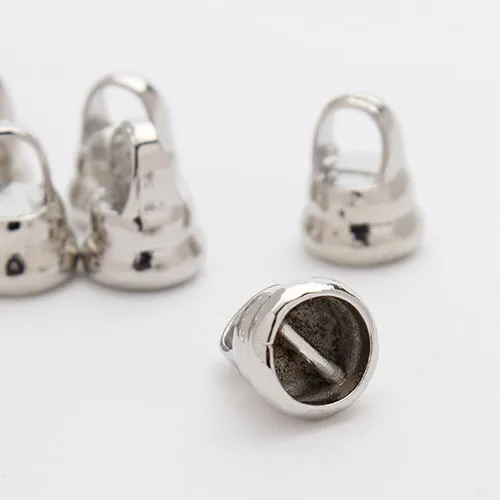 

Ciseng 20pcs /lot Rhodium Color Round Cord Clasps Connectors End Caps fit 8mm Leather Cord Ropes DIY Jewelry Findings