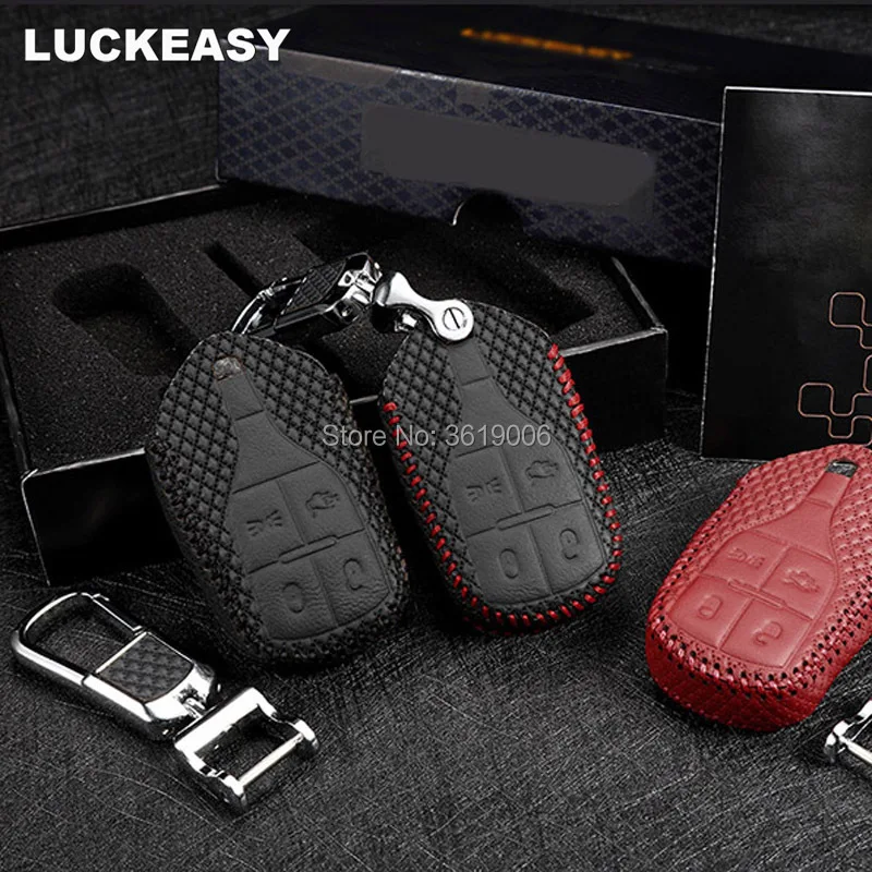 

LUCKEASY For Maserati Quattroporte Levante Ghibli Brand New High Quality leather Smart Remote key Case Cover Holder