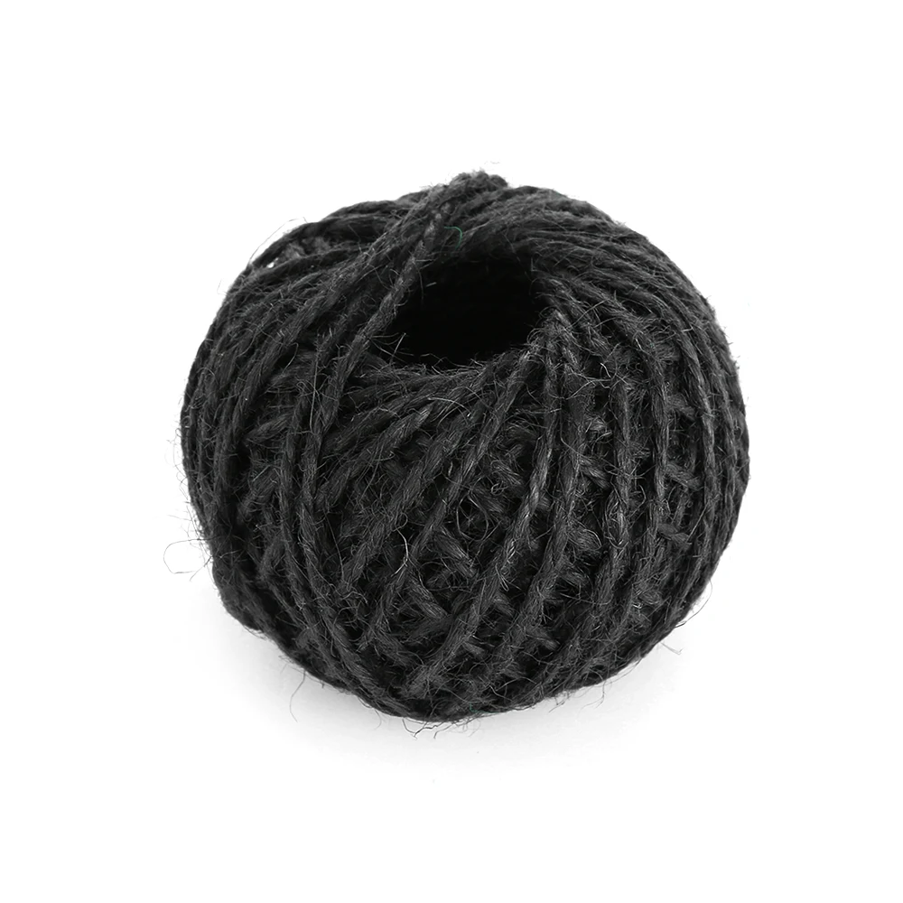 Black 30m 30/50/100 м натуральный в декорированном мешковиной горшке гессенской джутовый шнур-шпагат пеньковая веревка шнур подарочная упаковка строки Свадебная вечеринка DIY декоративный пеньковой веревкой - Цвет: Black 30m