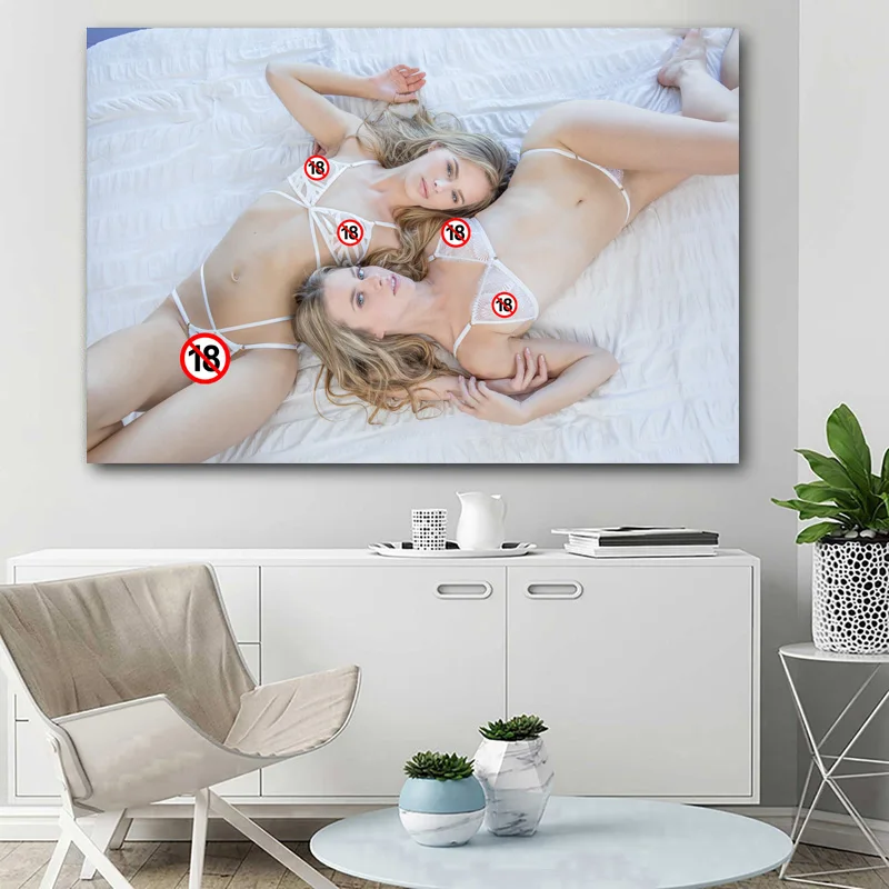 Adult model blonde sexy girls transparent lingerie Photo Wall Art Posters Canvas Printed paintings Decoration For Living Room | Дом и сад