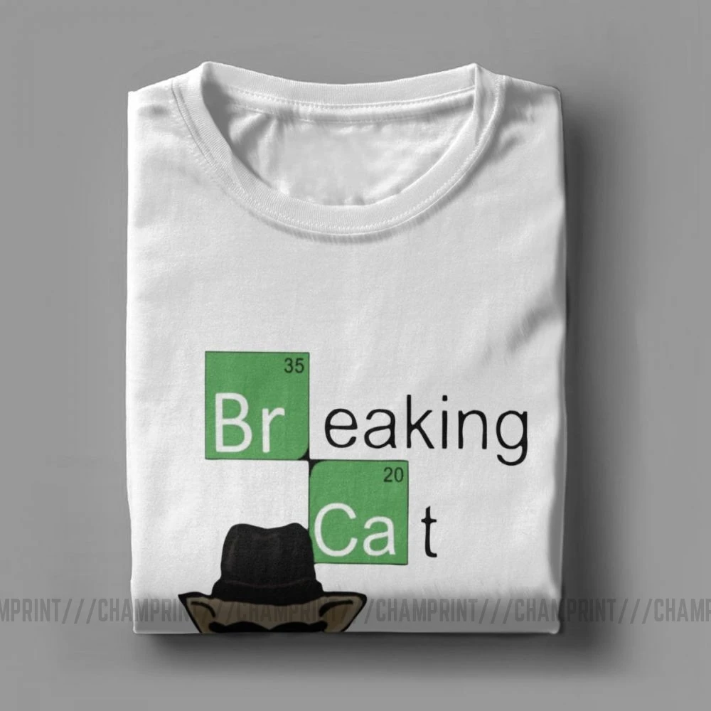 Мужские белые футболки с надписью Breaking Cat Bad Walter Heisenberg одежда из чистого хлопка