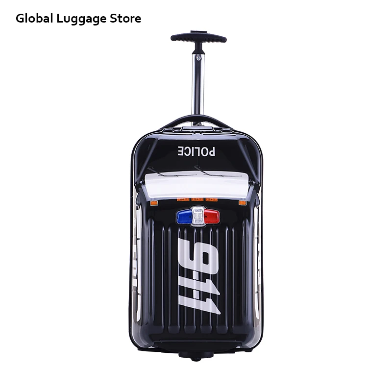 Модный Новый 20 дюймовый чемодан на колесиках милый мультяшный автомобиль 911