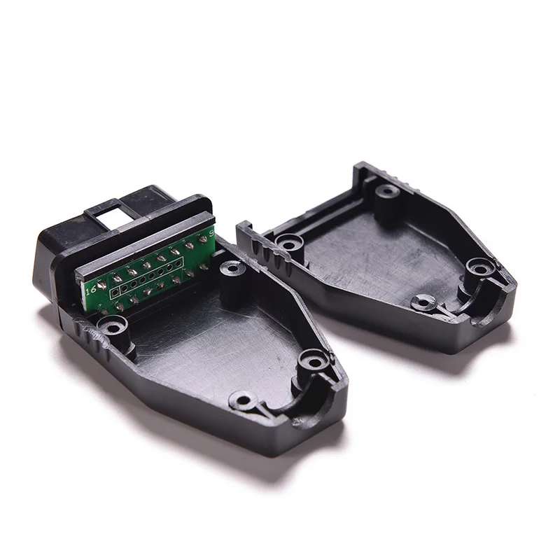 

1x OBD2 корпус соединителя OBDII 16 контактный кабель для адаптера переменного тока на бортовой диагностики II Штекерный разъем для чехол с винтам...