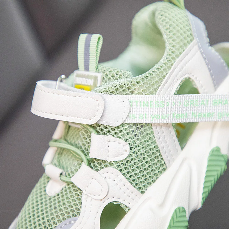 Летние сетчатые кроссовки для девочек и мальчиков модные спортивные